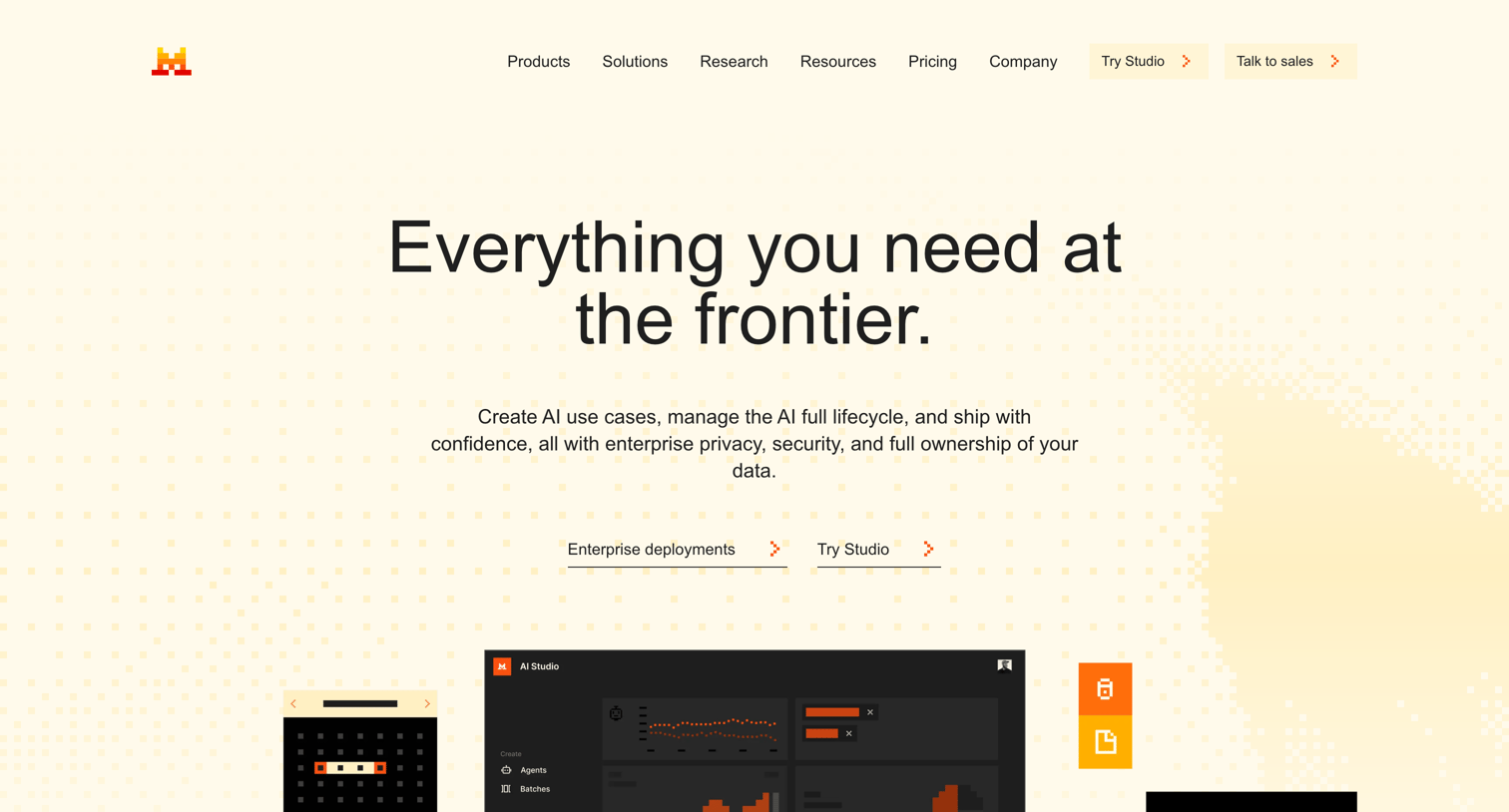 Mistral - Mistral AI Studio - your AI production platform  Mistral AI screen