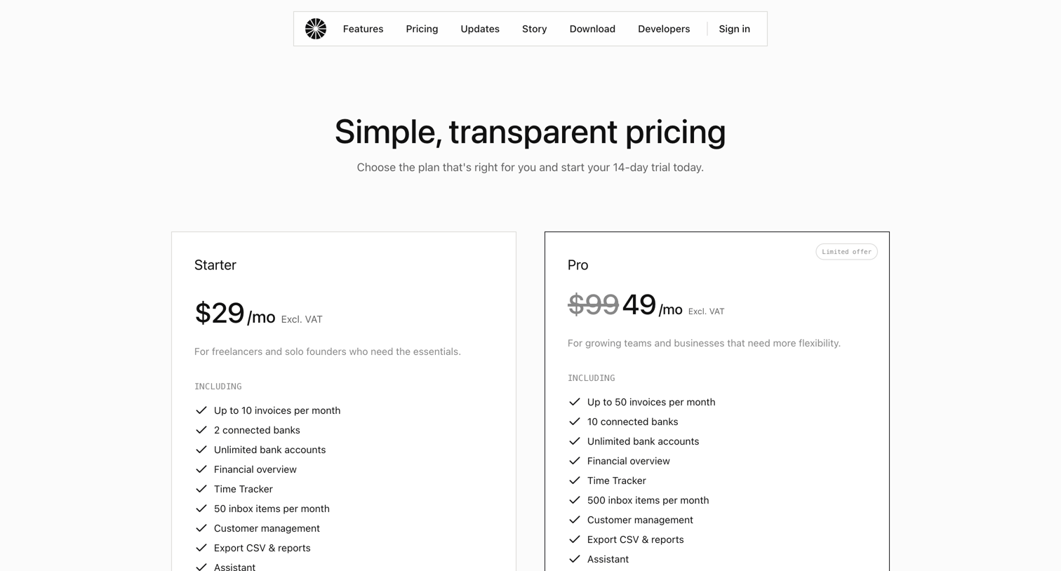 Midday - Pricing | Midday screen