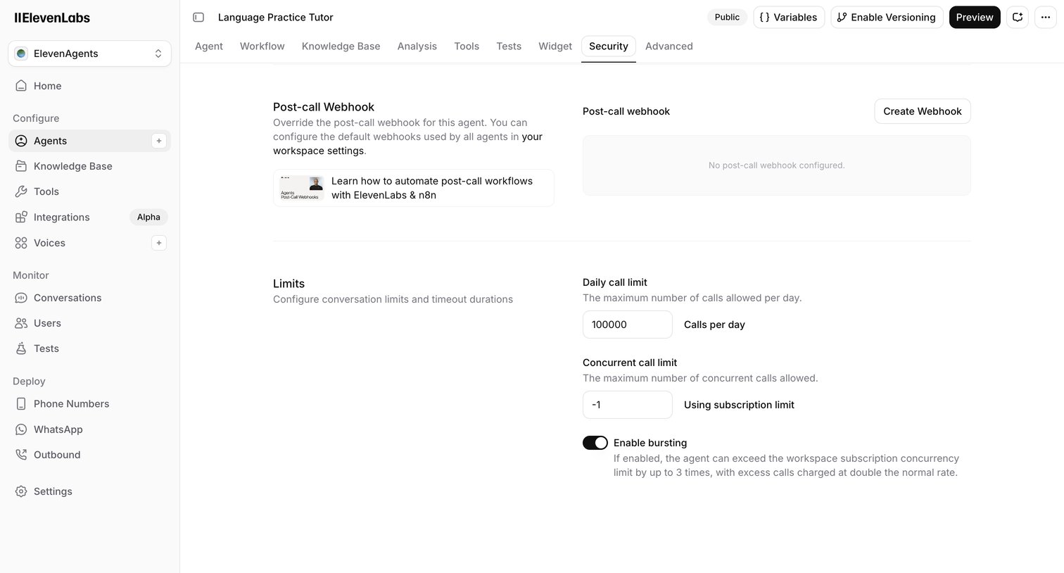 Elevenlabs - ElevenAgents | ElevenLabs screen