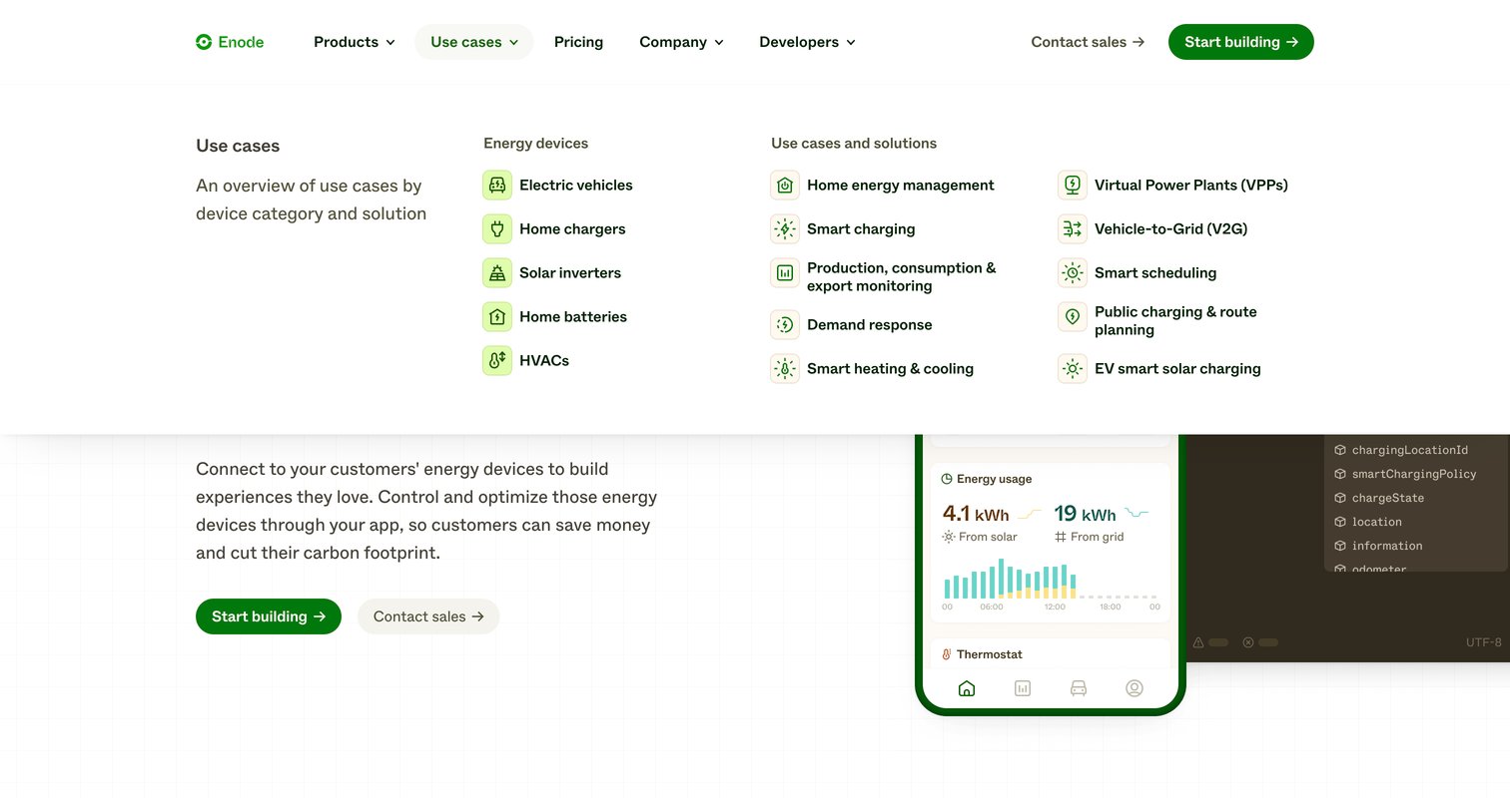 Enode - Enode One integration, connect to 800+ energy devices screen