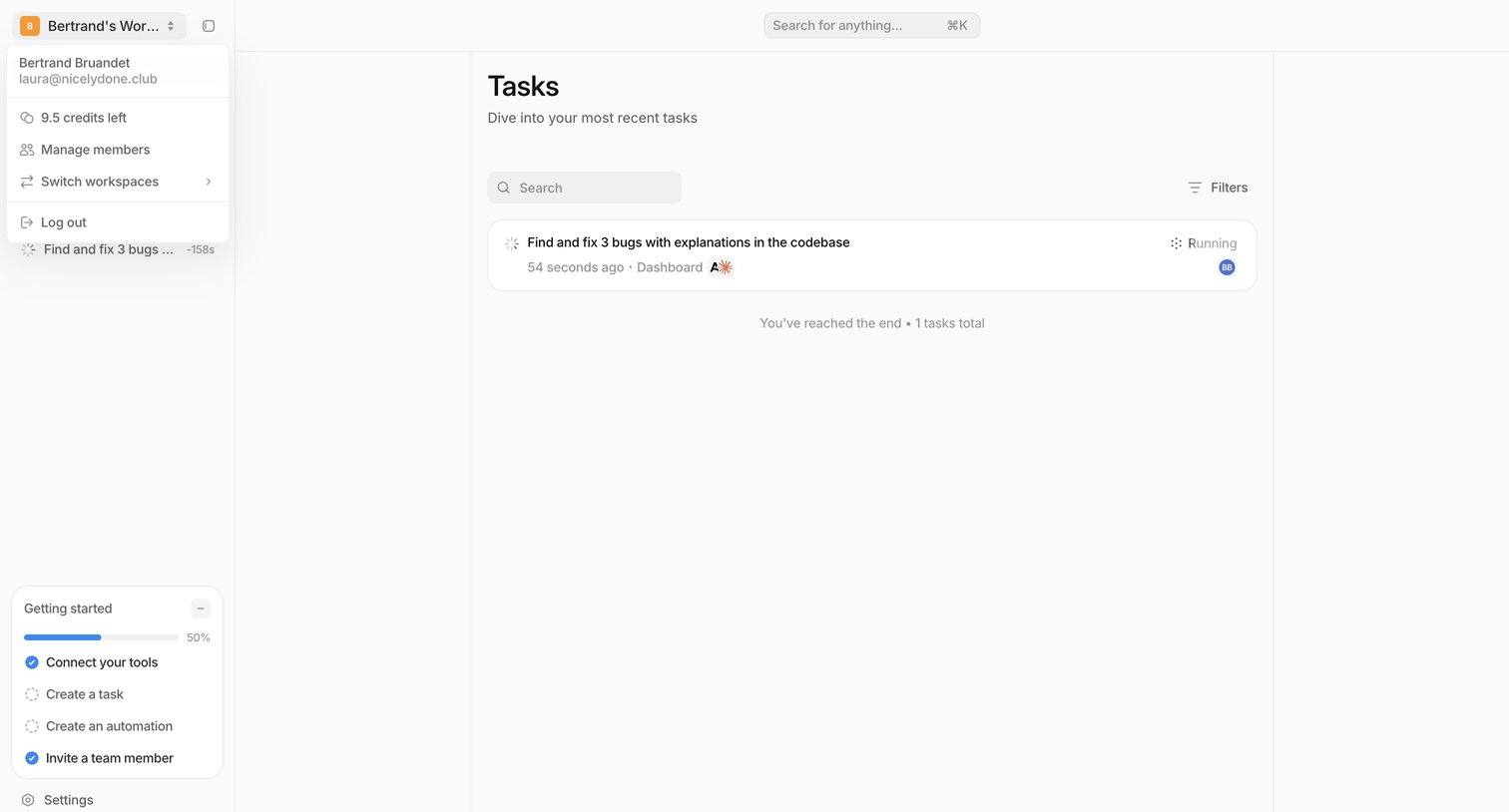 Tasks — Tembo from Tembo