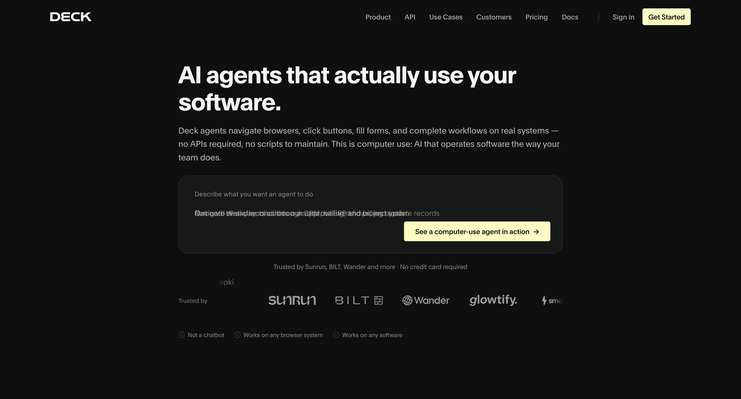 Deck — AI Agents That Actually Use Your Software from Deck