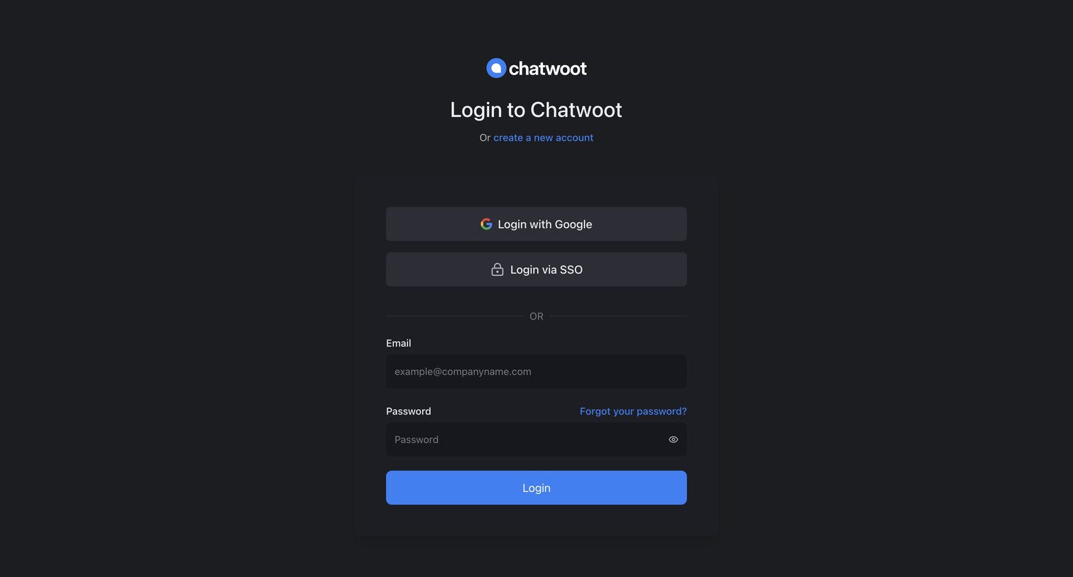 Chatwoot screen
