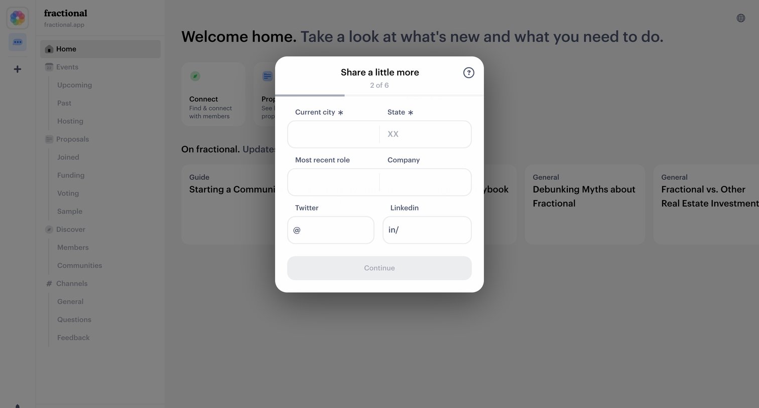 Fractional - Fractional ownership of investment properties screen