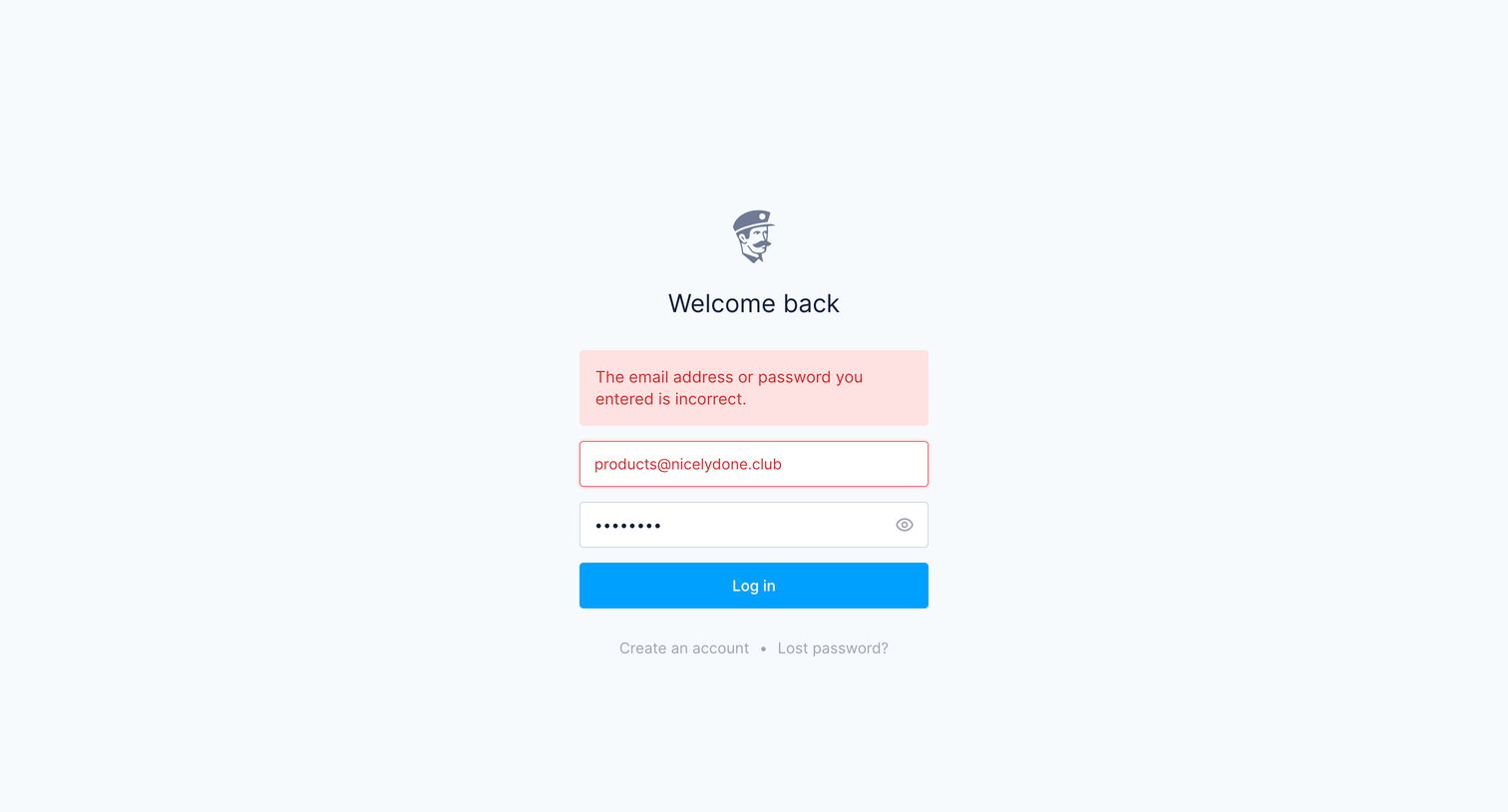 Fernand - Login to Fernand screen
