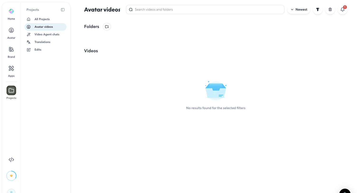 HeyGen - HeyGen - Avatar videos screen