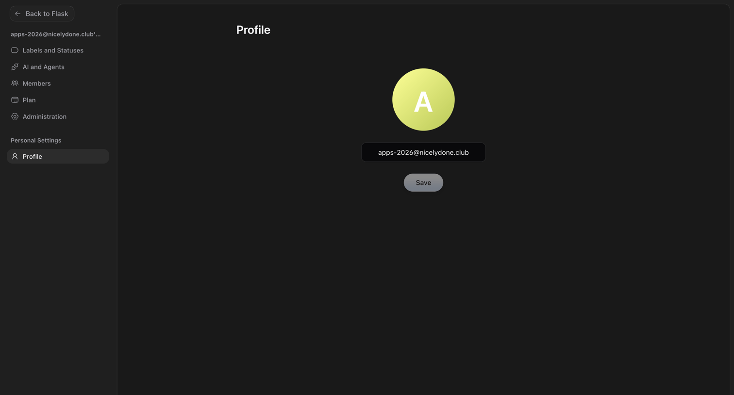Flask screen