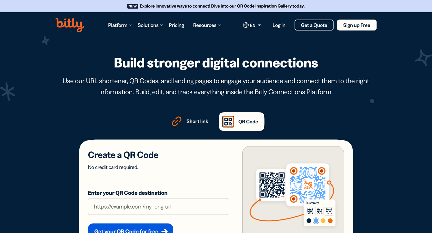Bitly - Bitly Connections Platform | Short URLs, QR Codes, and More screen
