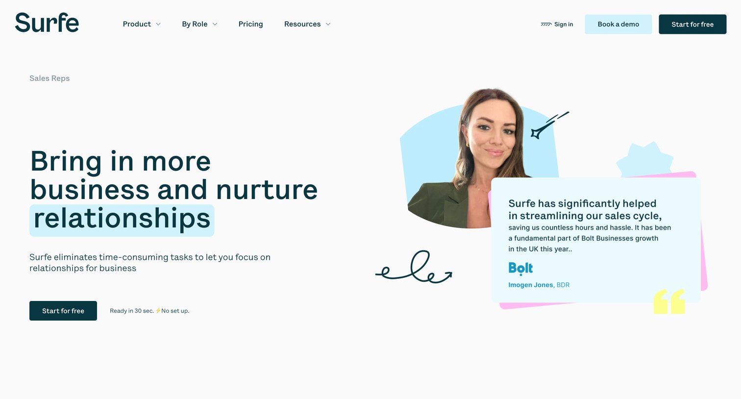 Surfe - Sales Reps Best way to grow a business | SURFE screen
