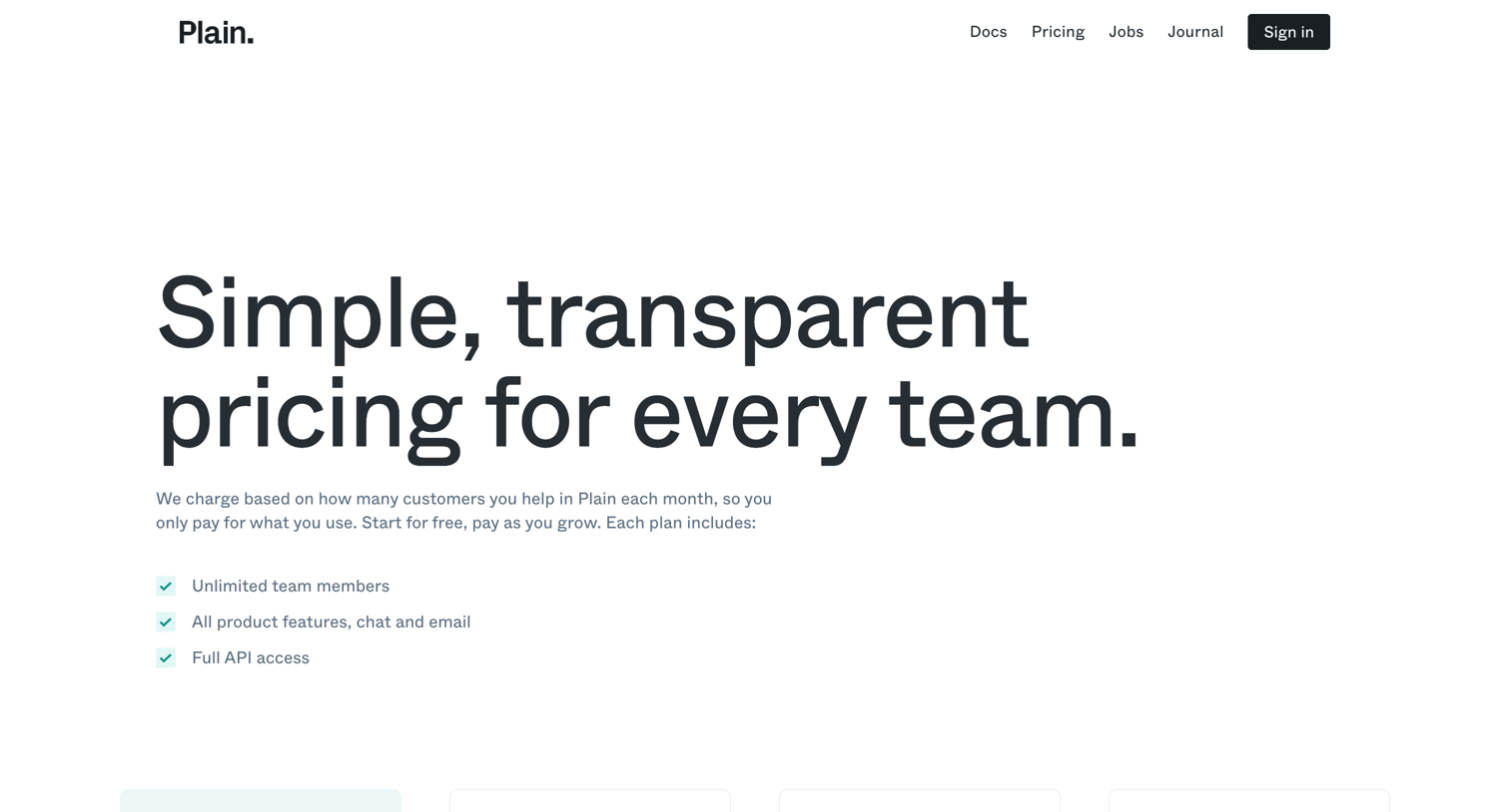 Plain - Plain - Pricing screen