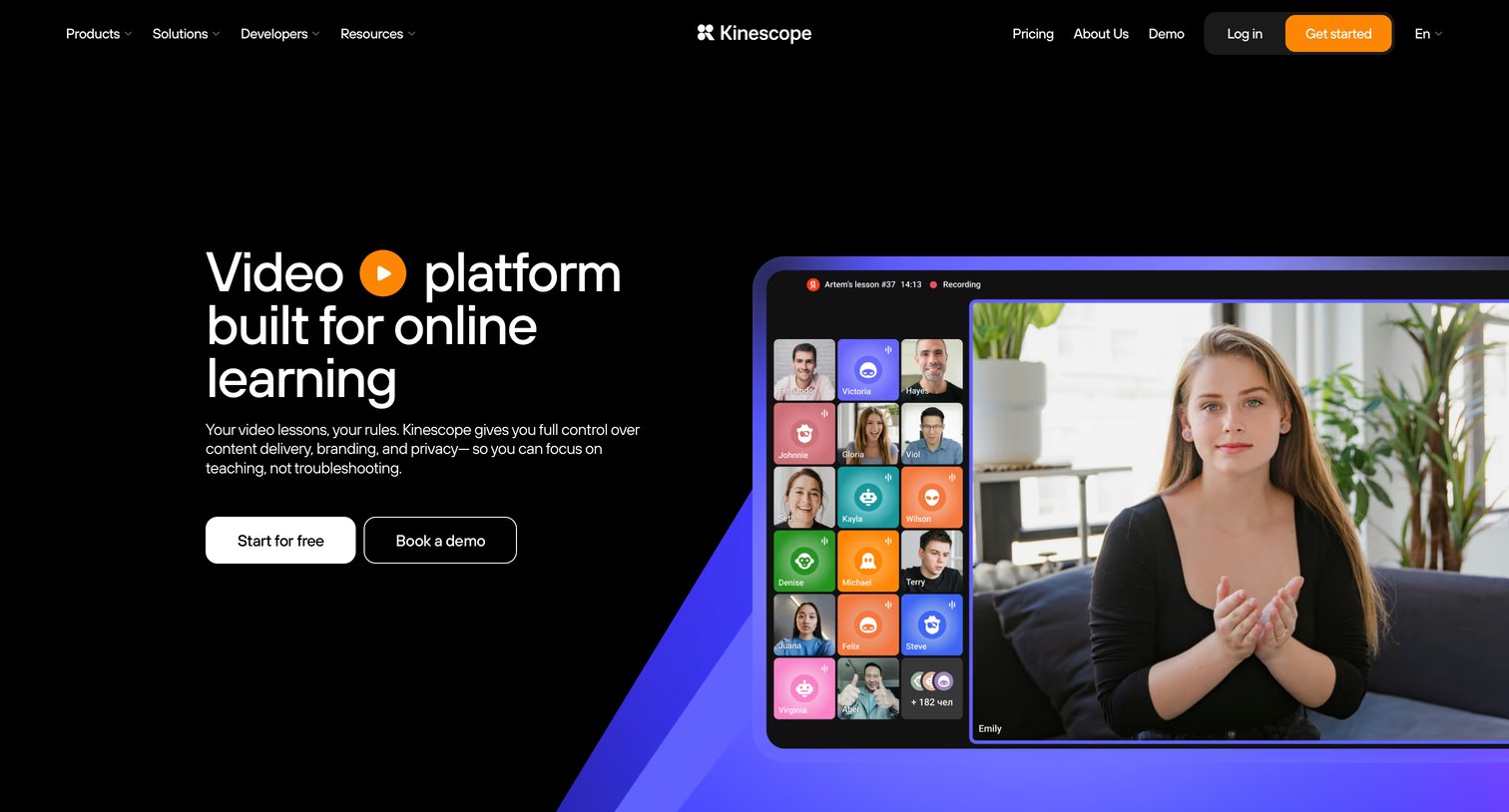 Kinescope - Video Platform for Online Education — Secure Kinescope screen