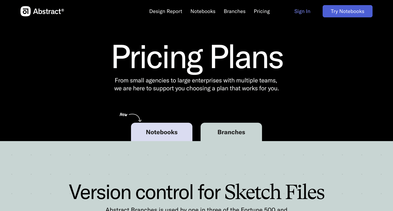 Abstract - Pricing screen