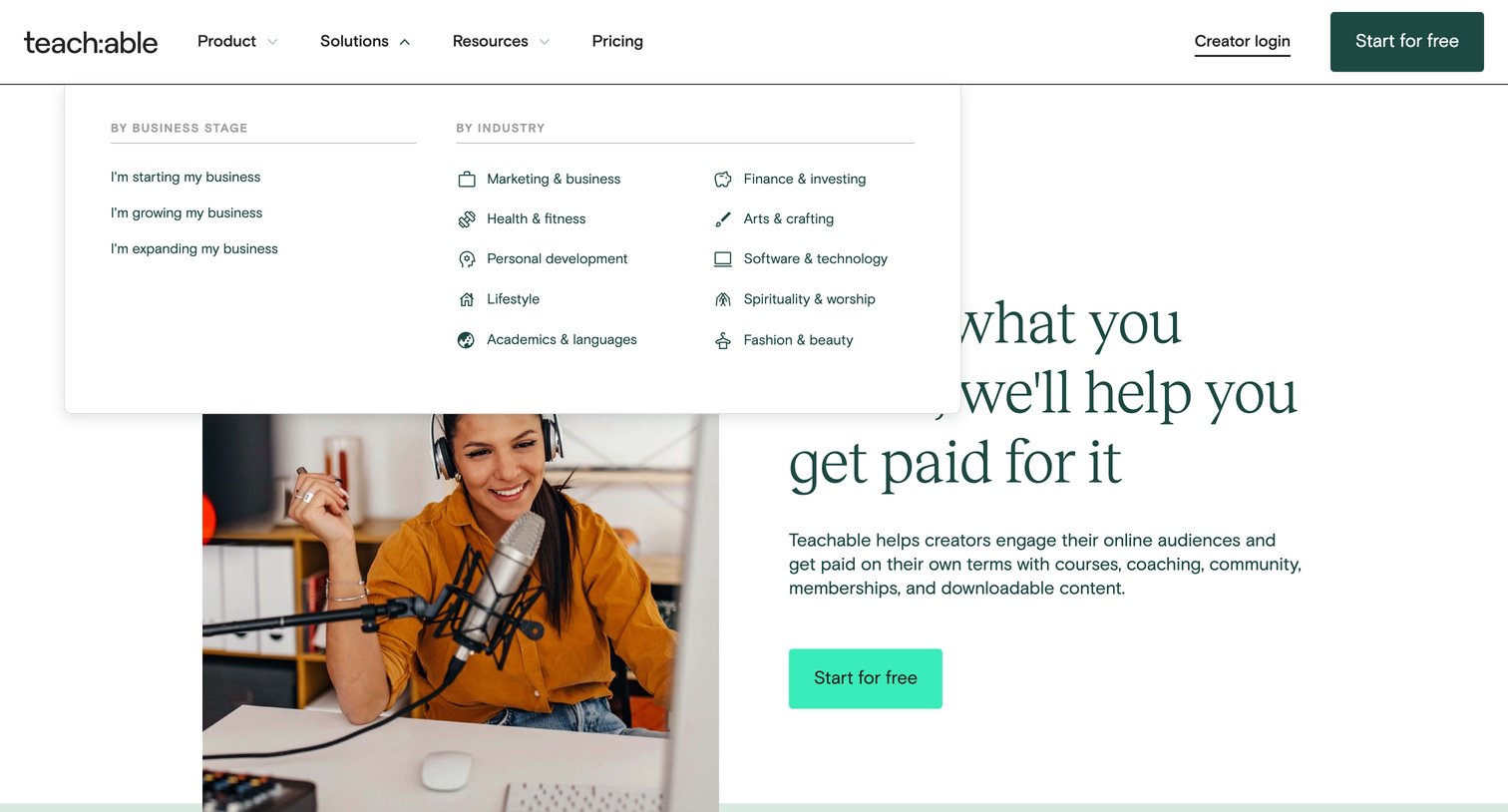Teachable - Teachable Sell Courses, Coaching and Digital Downloads screen