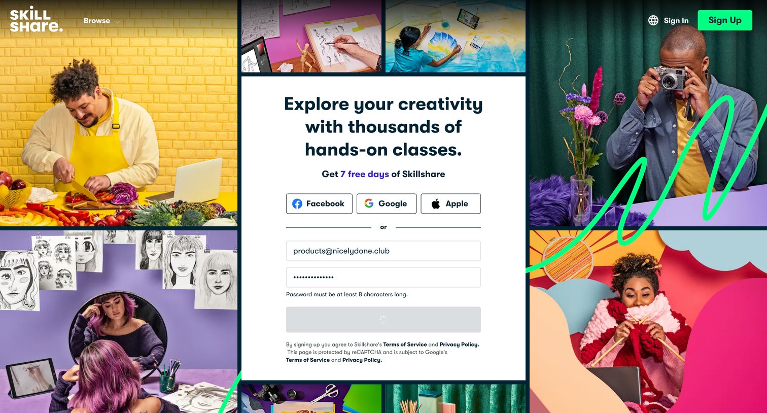 Skillshare - Online Classes for Creatives | Skillshare screen
