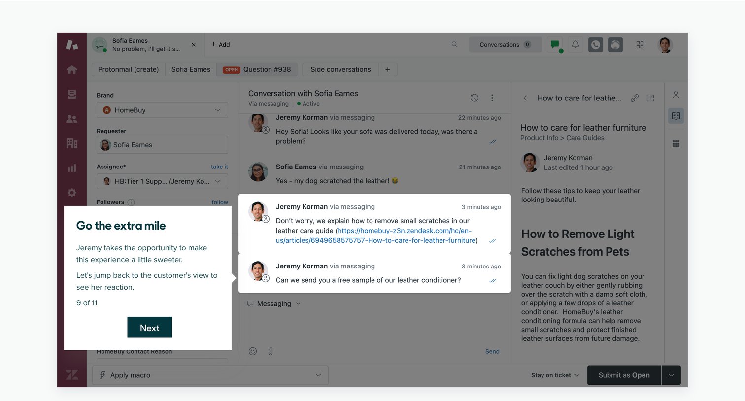 Zendesk - Take a quick tour screen