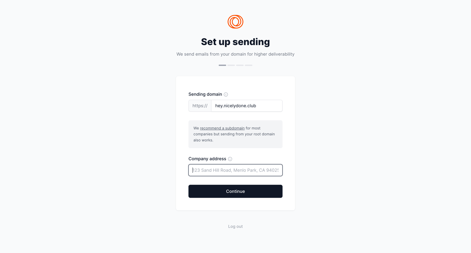 Loops - Add Domain screen