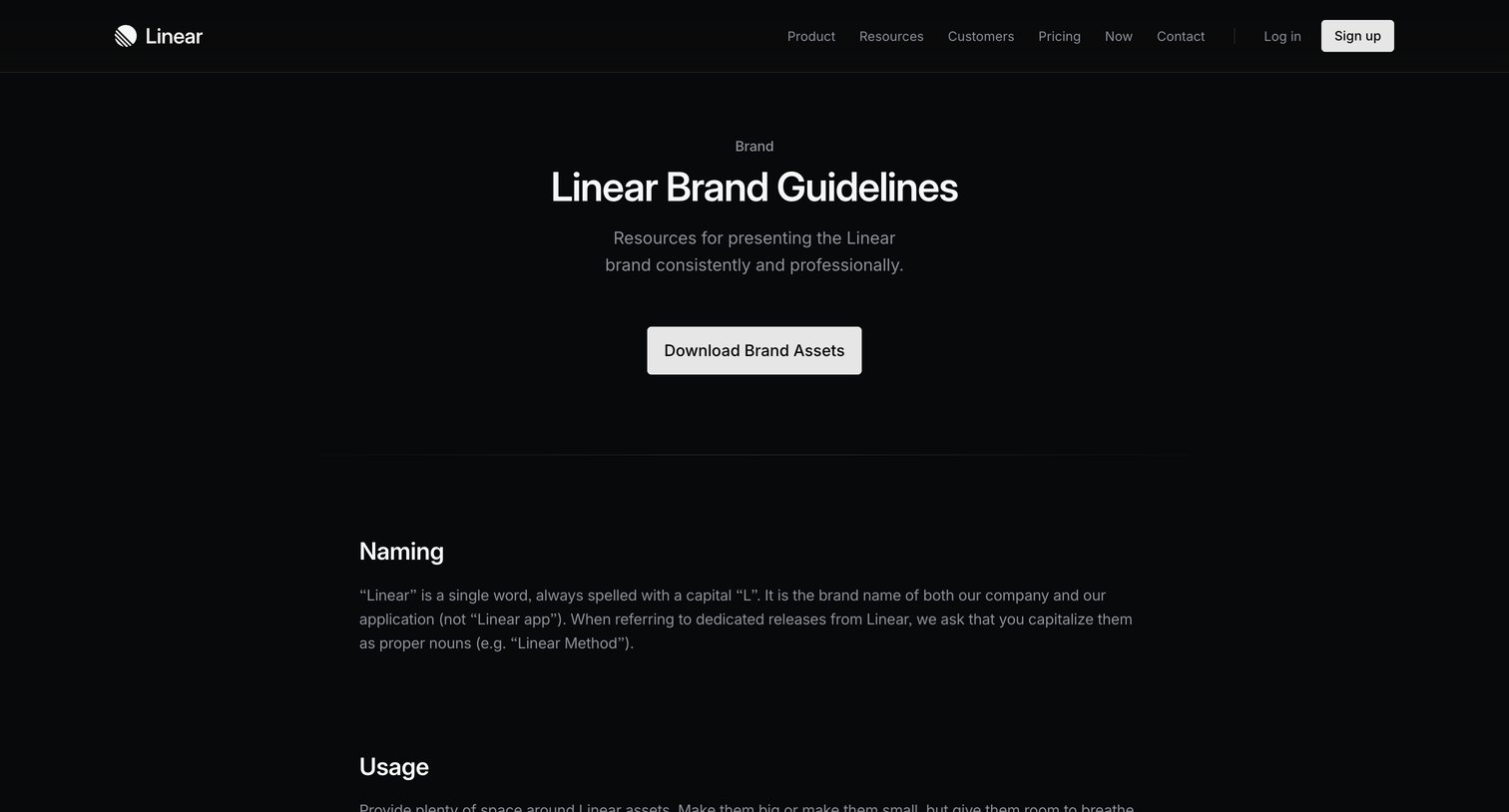 Linear - Brand Guidelines – Linear screen