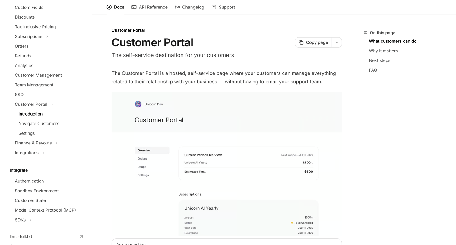 Polar - Customer Portal - Polar screen