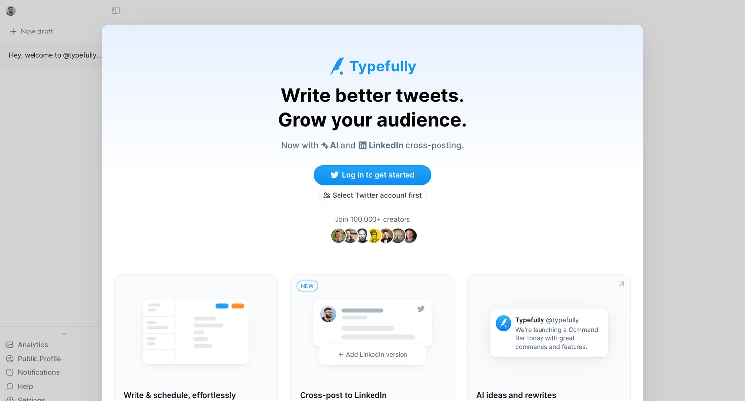 Typefully - Typefully - Twitter Thread Maker | Analytics screen