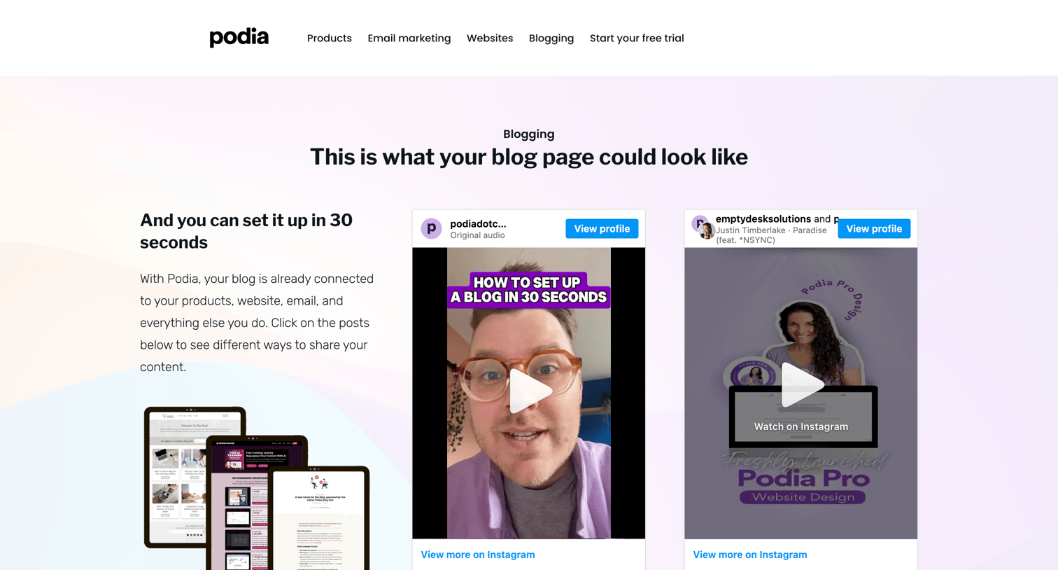 Podia - Podia Demo Site screen