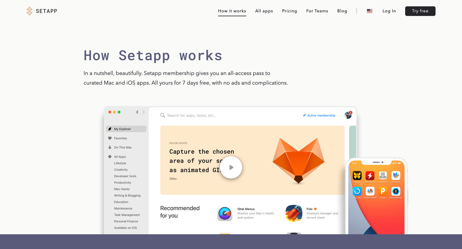 Setapp - How it works | Setapp screen