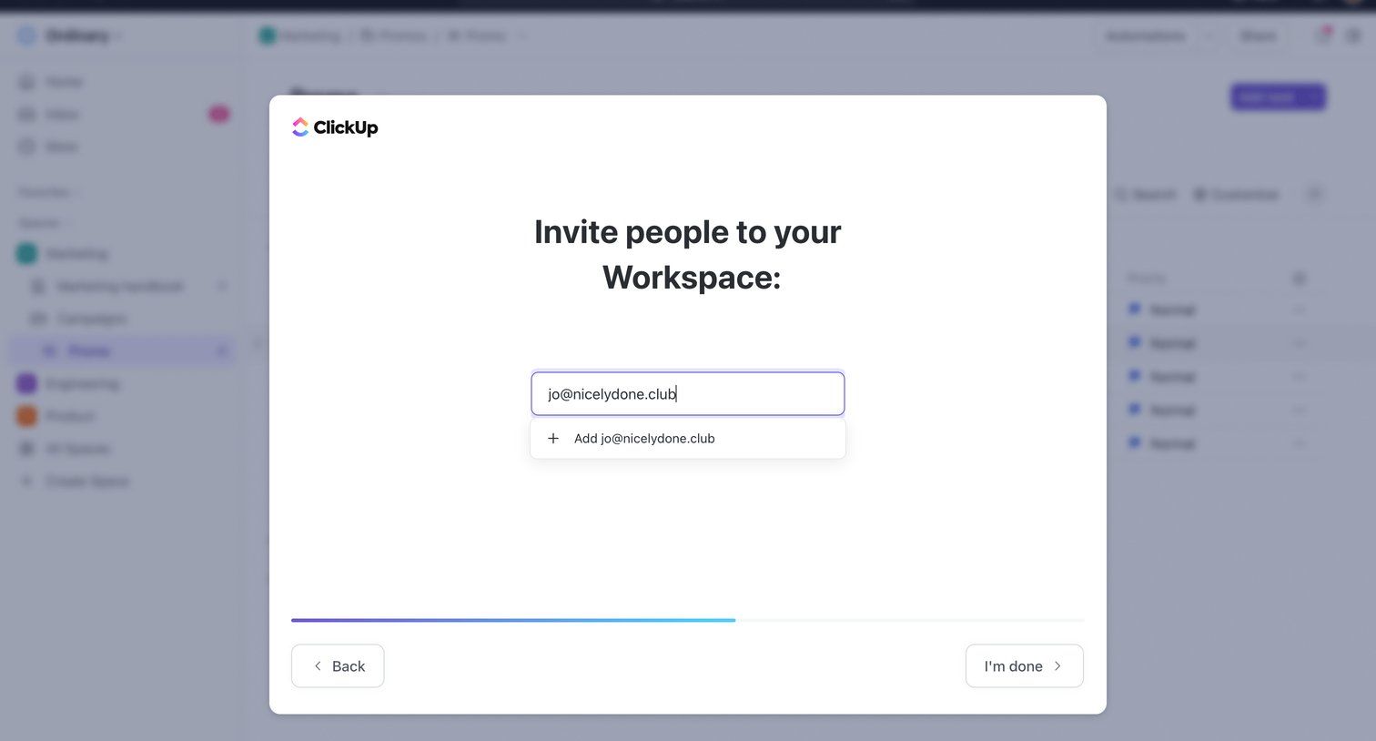 ClickUp - Onboarding | ClickUp screen