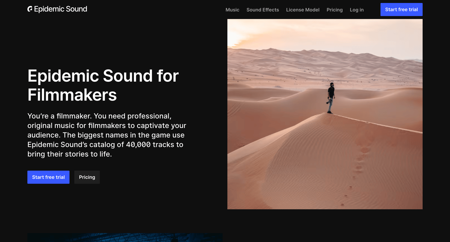 Epidemic Sound - Epidemic Sound for Filmmakers | Epidemic Sound screen