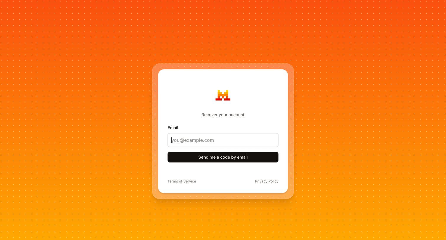 Mistral - Recover my account - Mistral AI screen