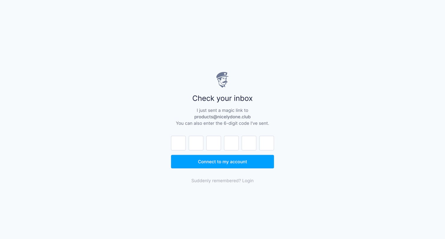 Fernand - Lost your password screen