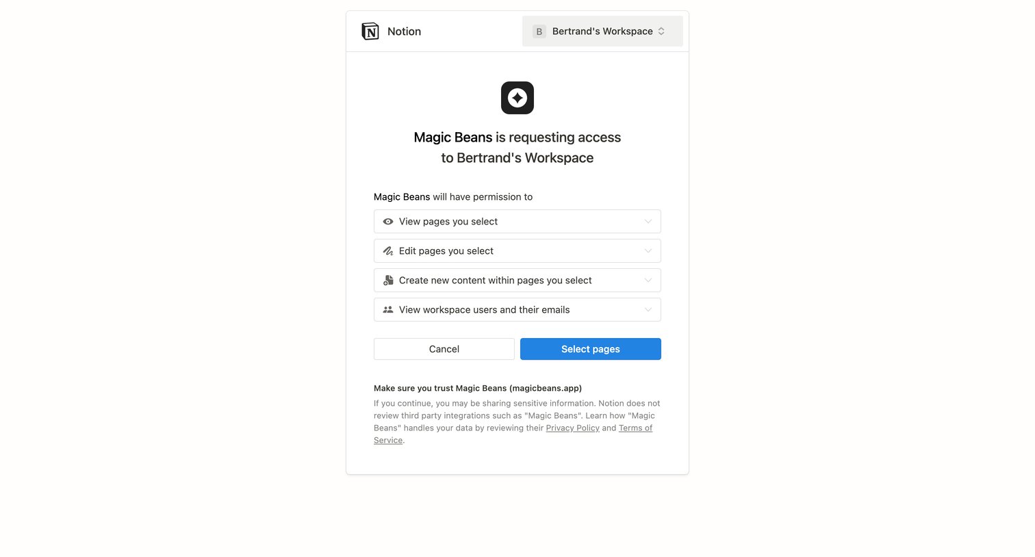 Magic Beans - Notion – The all-in-one workspace for your notes, tasks, wikis, a screen