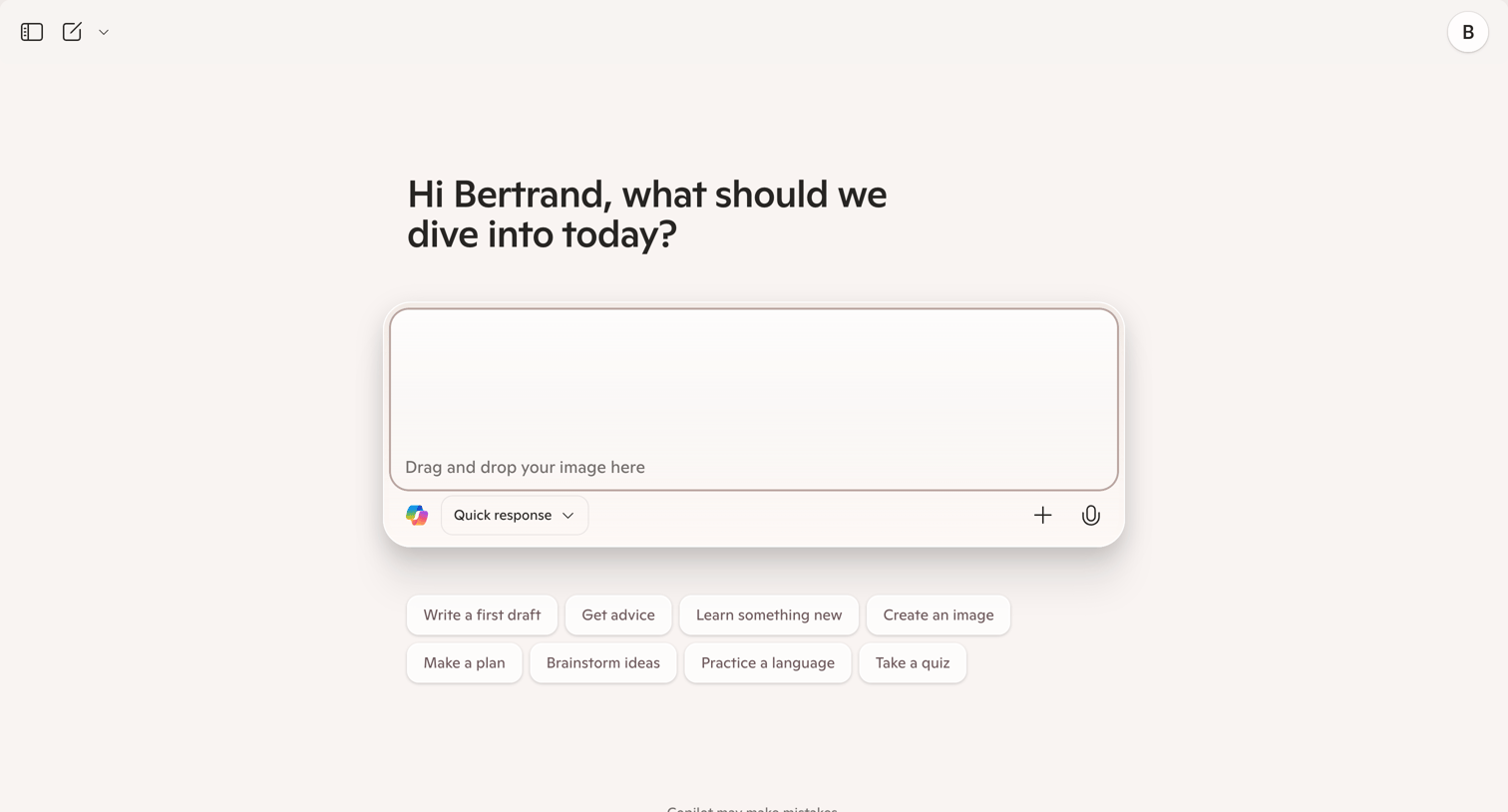 Copilot - Microsoft Copilot: Your AI companion screen
