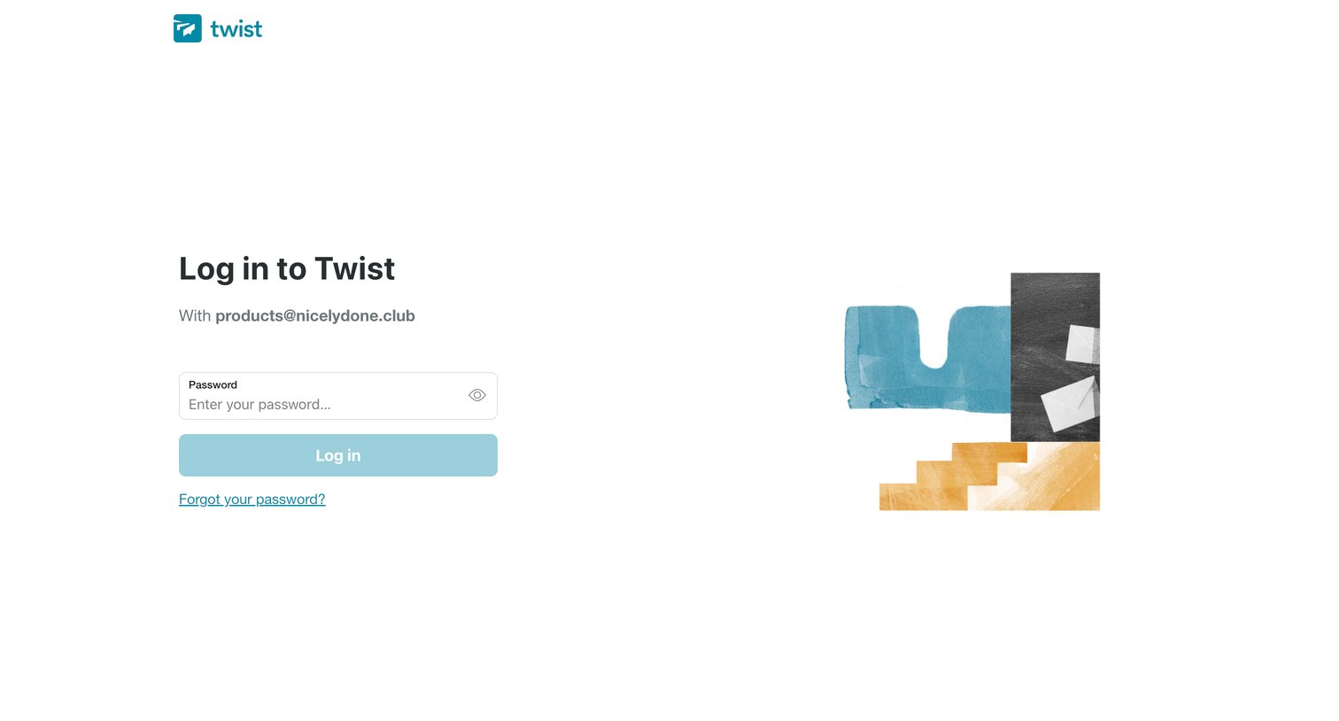 Twist - Log in to Twist | Twist screen