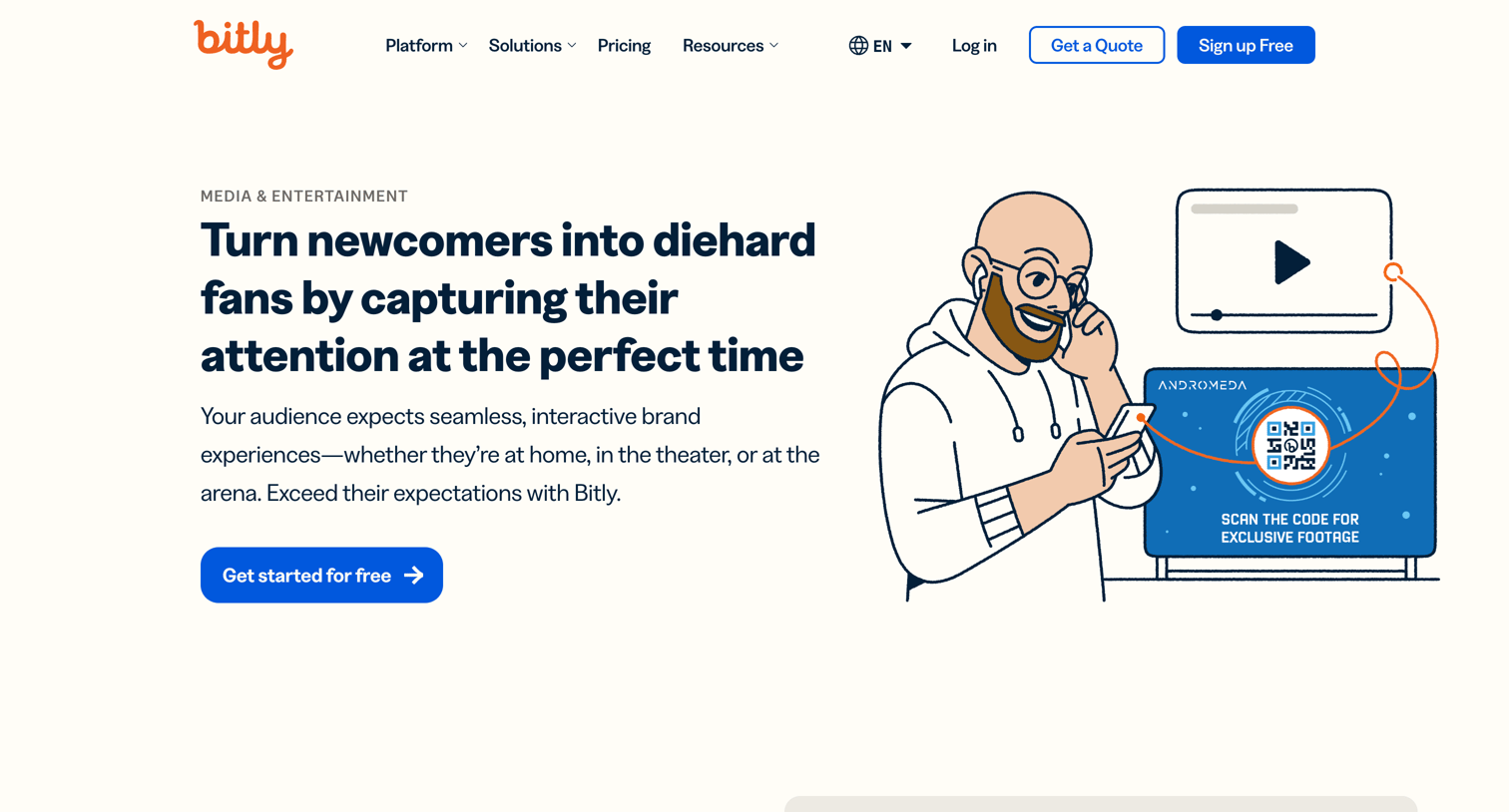 Bitly - Bitly for Media | Entertainment Streamline Your Digital Presence screen