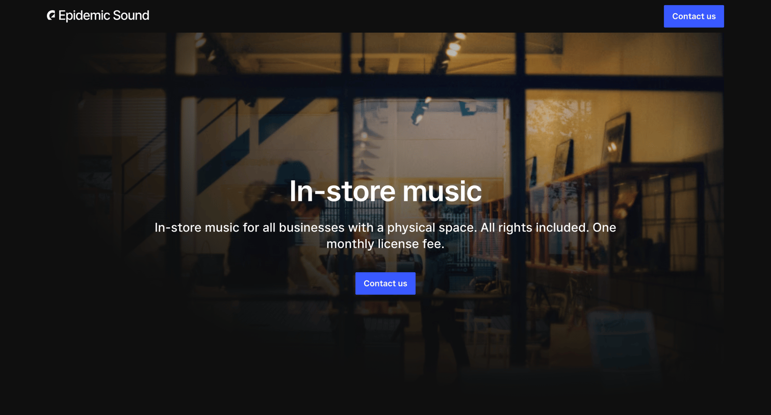 Epidemic Sound - In-Store Music | Epidemic Sound screen
