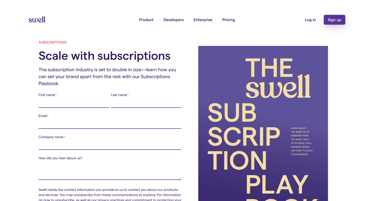 Swell - Scale with Subscriptions | Swell screen