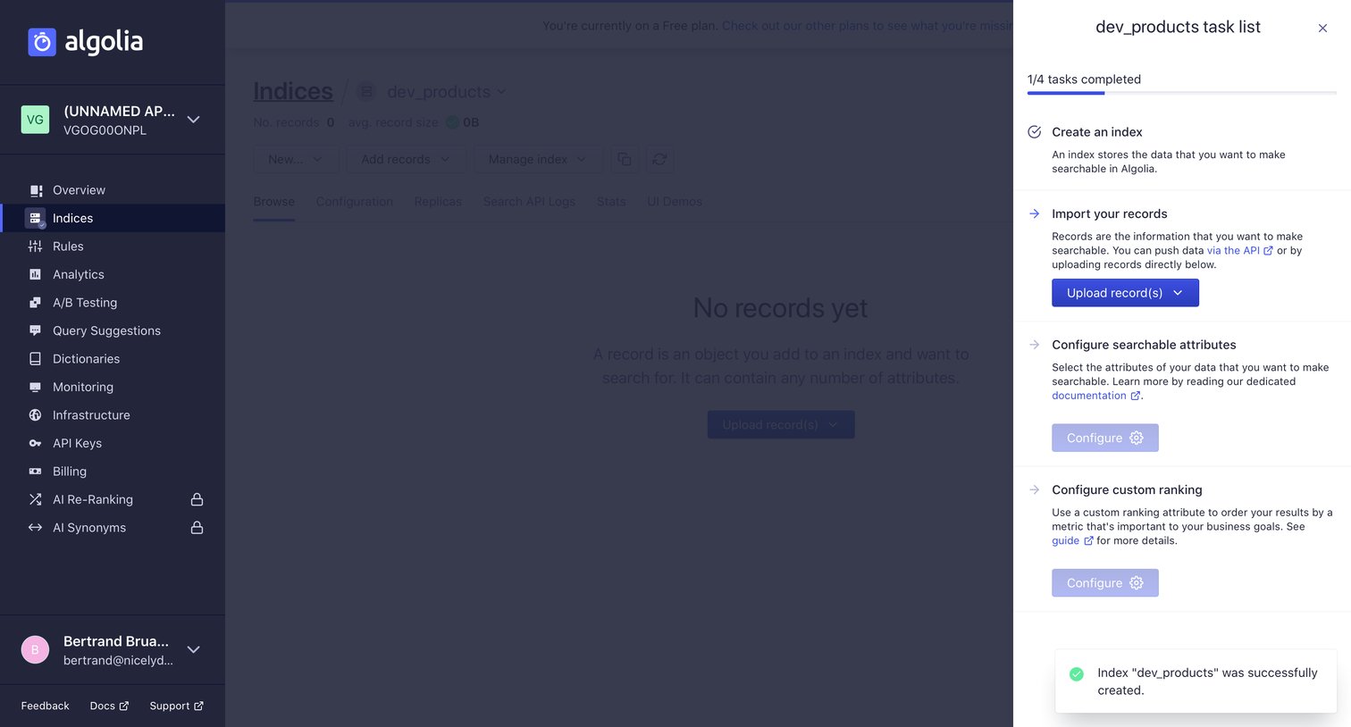 Algolia - Onboarding screen