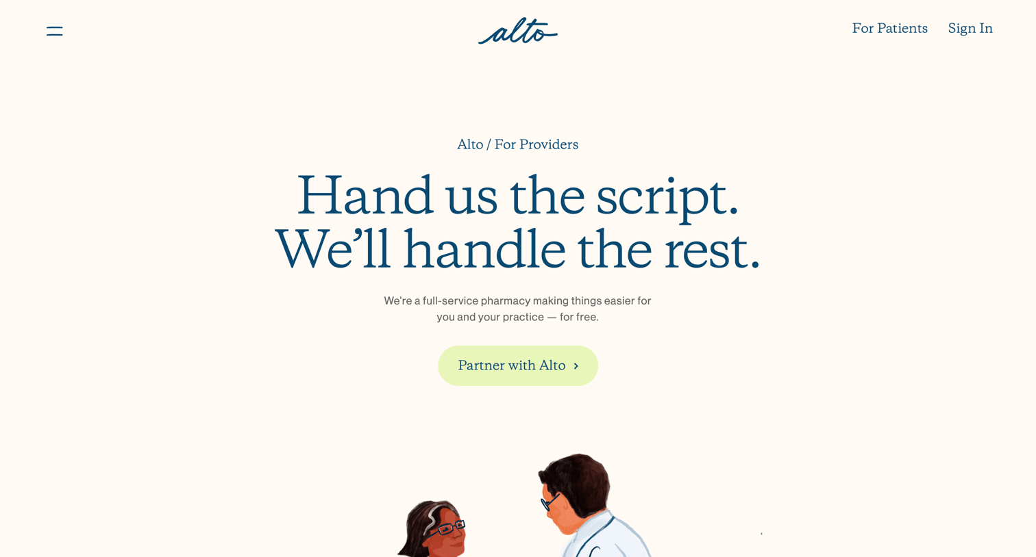 Alto pharmacy - Use cases screen