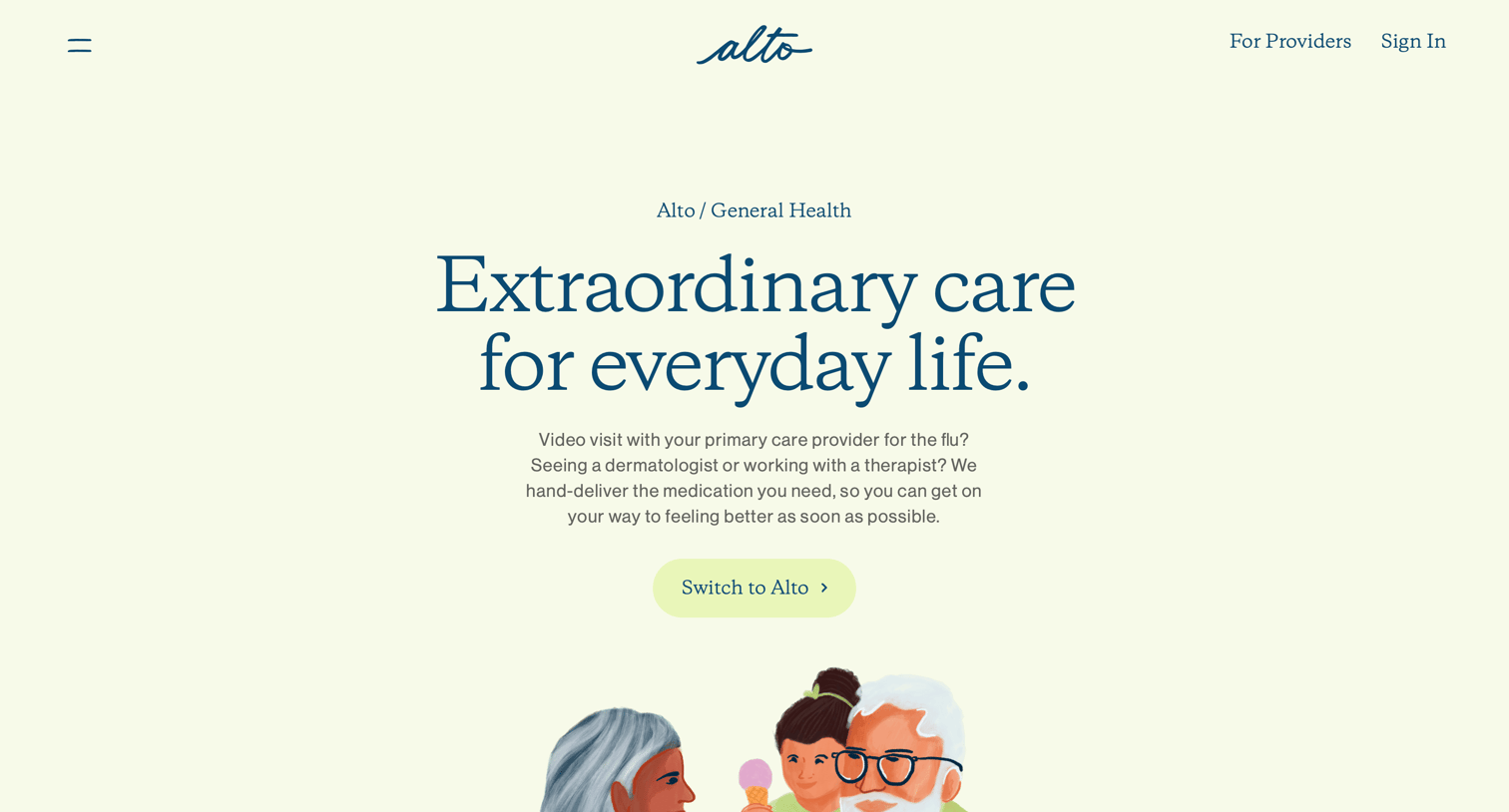 Alto pharmacy - Features screen