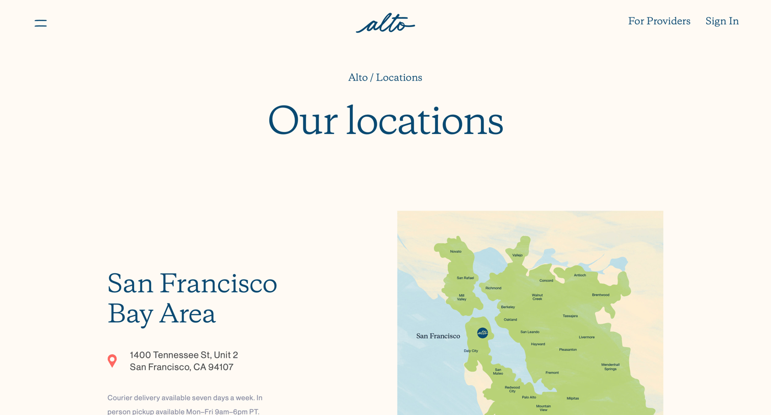 Alto pharmacy - About / Mission screen