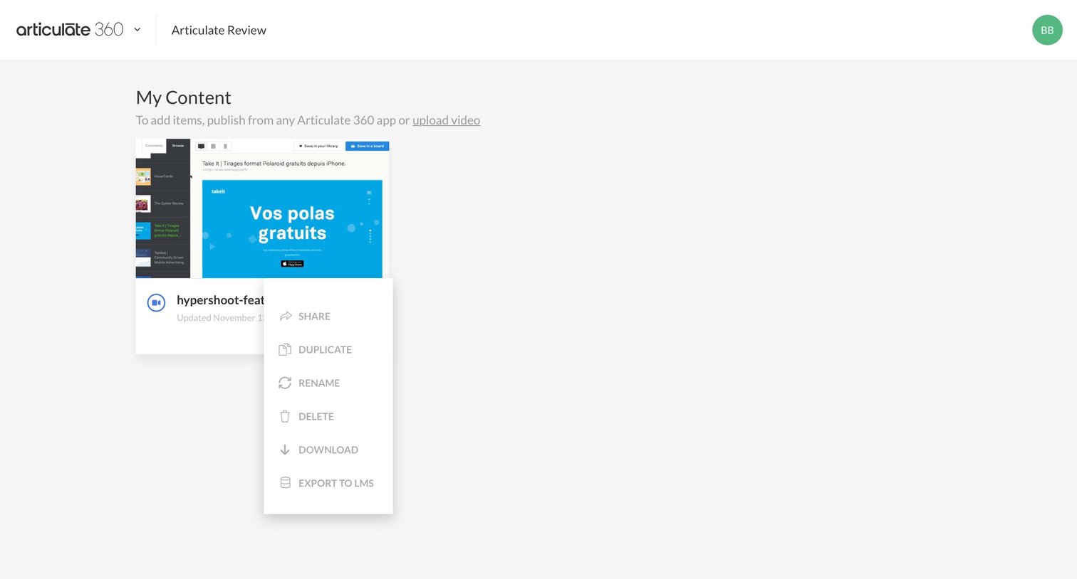 Dropdown from Articulate