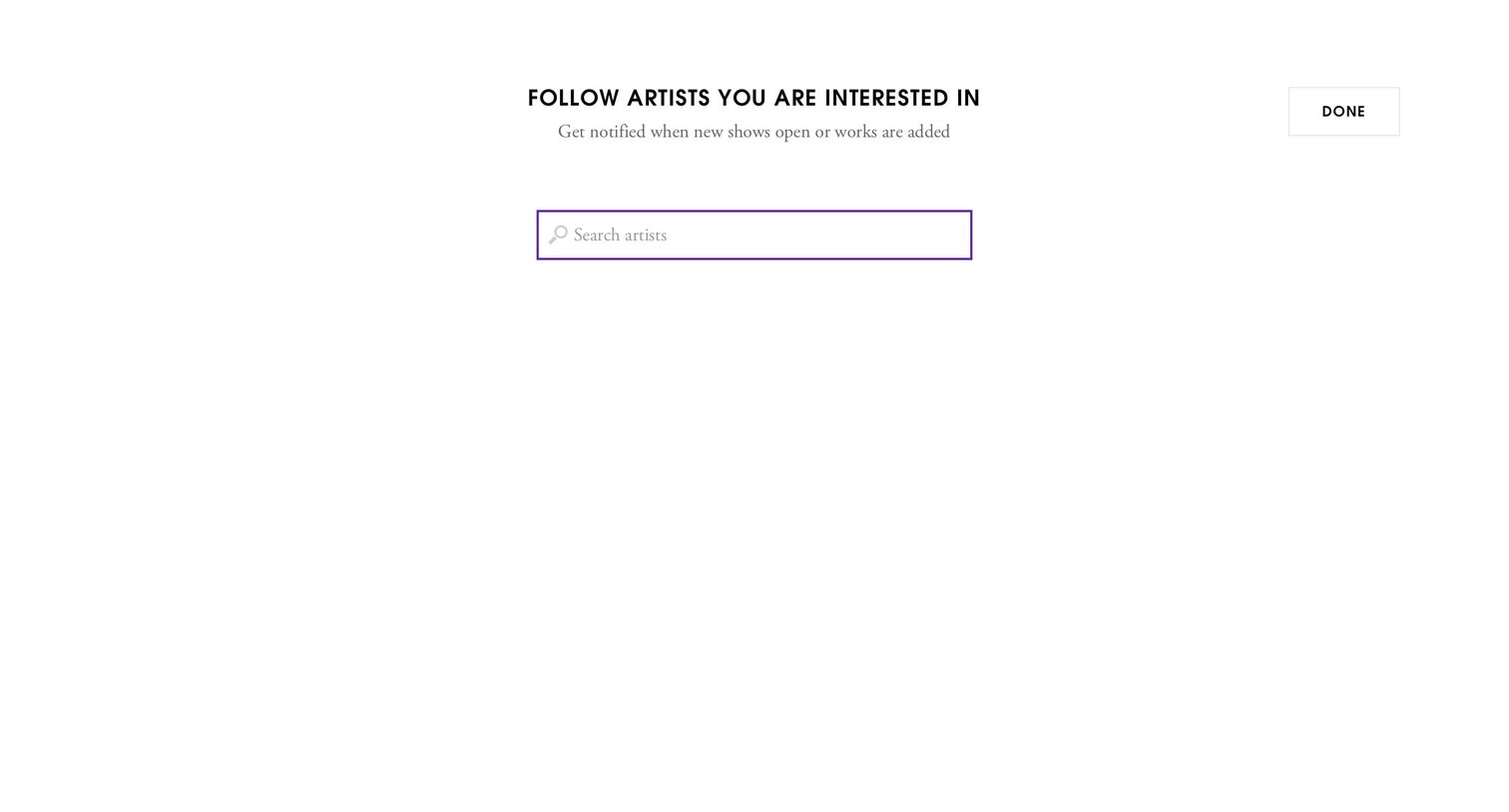 Artsy - Onboarding screen