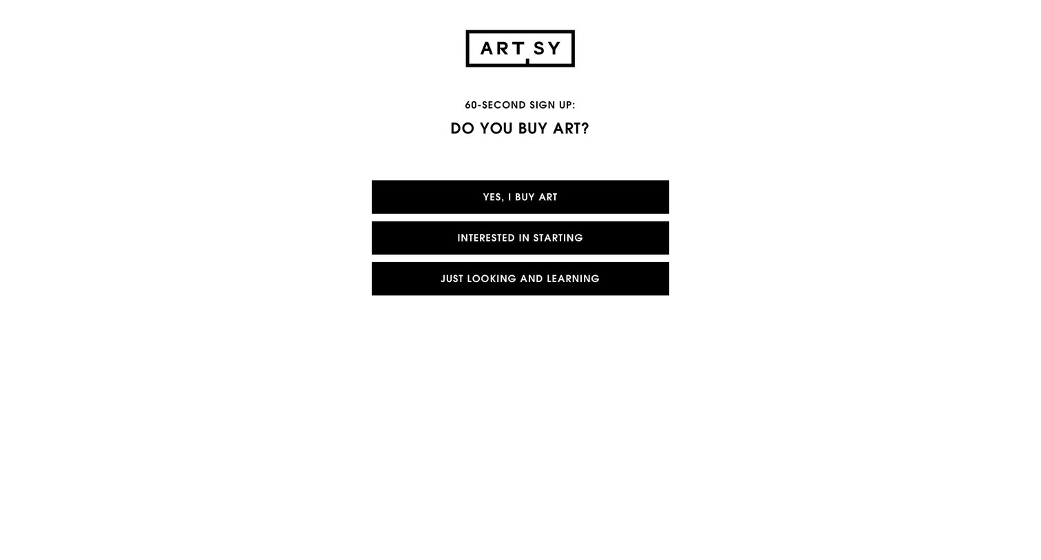 Artsy - Onboarding screen