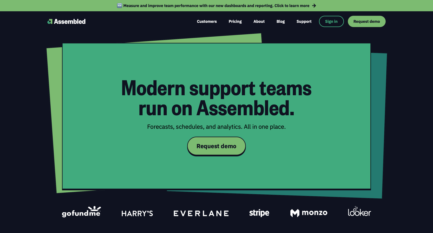 Assembled - Landing page screen