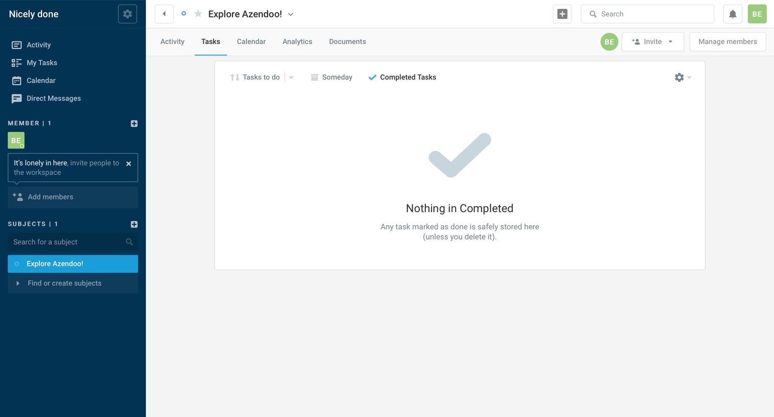 Azendoo - Empty state screen