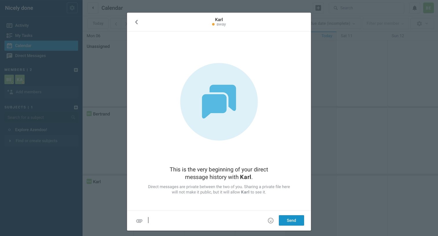 Messaging from Azendoo