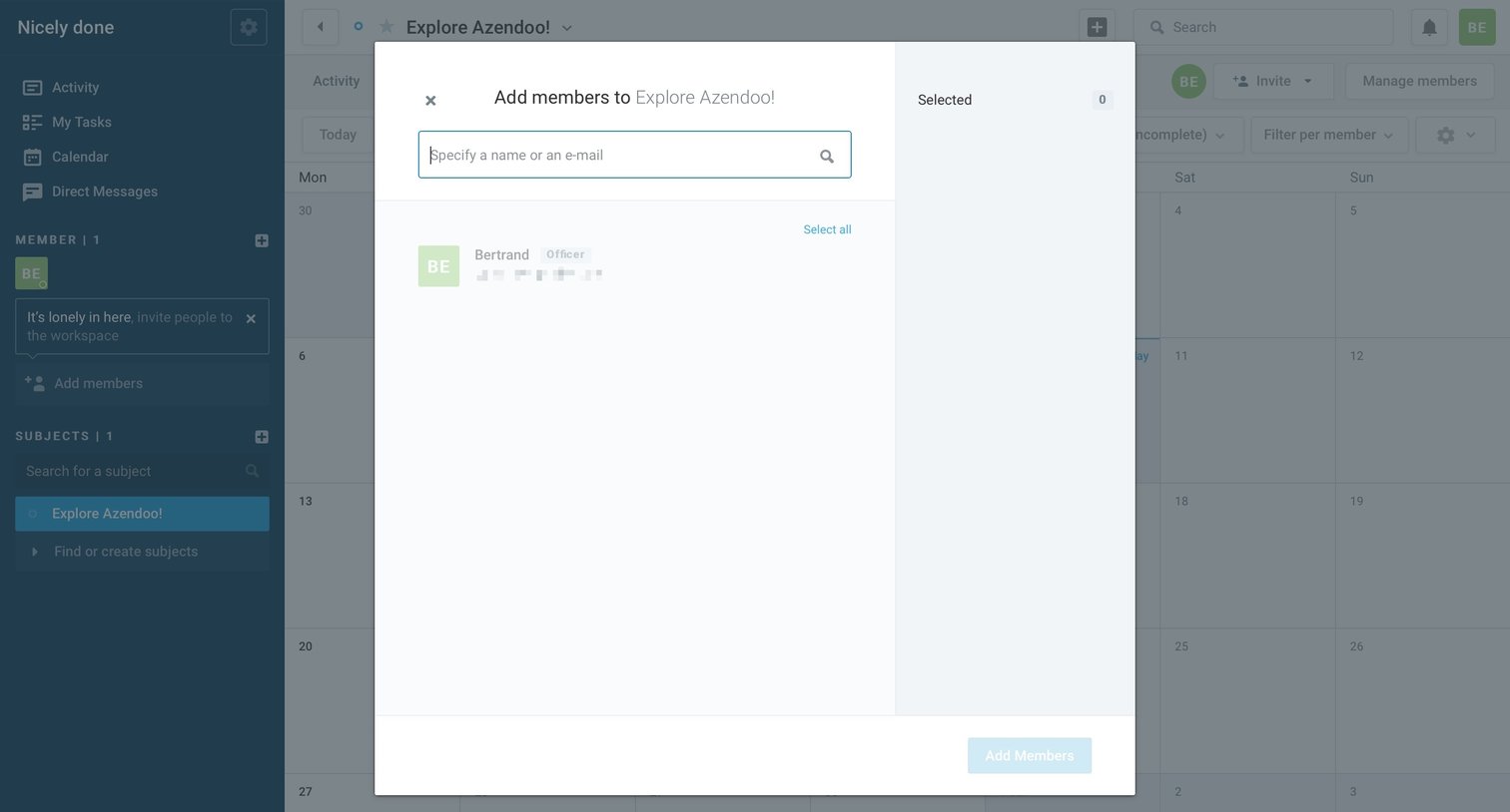Azendoo - Team screen