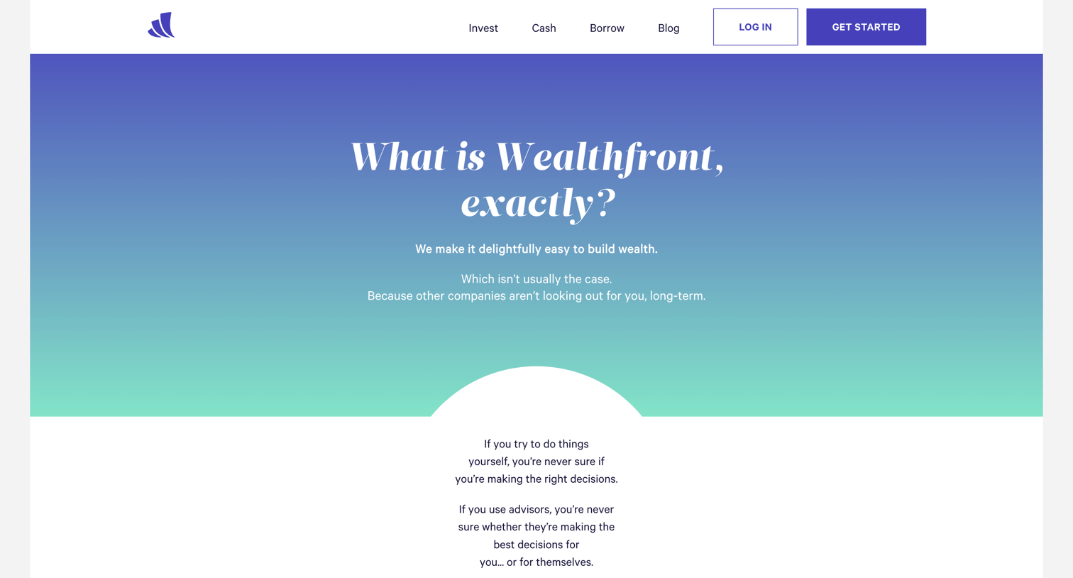 Wealthfront - About Us | Wealthfront screen