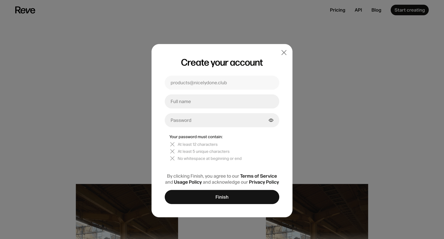 Reve - Reve Image - AI Image Generator and Creative Tool screen