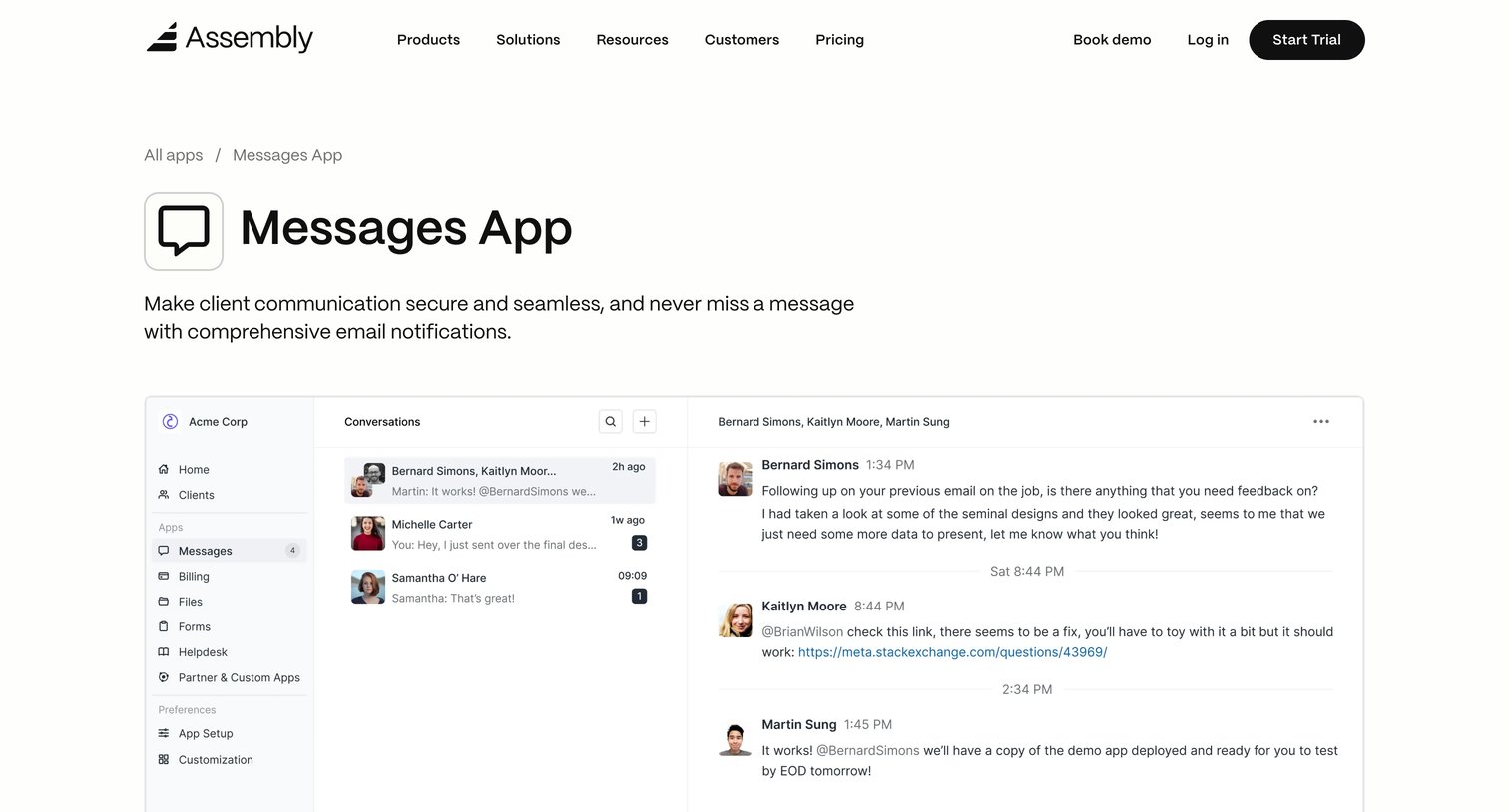 Assembly AI App Builder - Install Messages App  Assembly screen