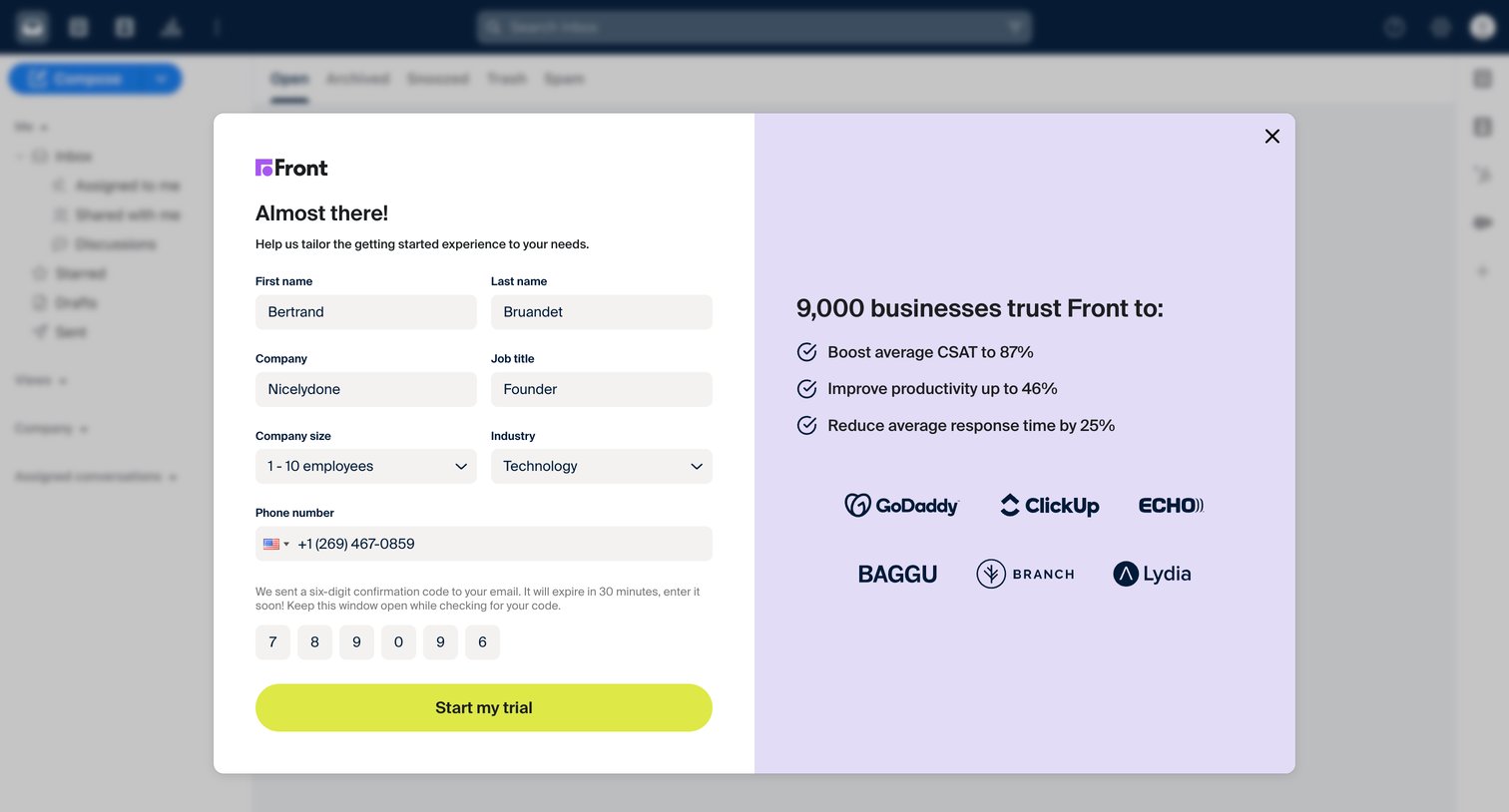 Front - Front - The Platform for Exceptional Customer Service at Scale screen